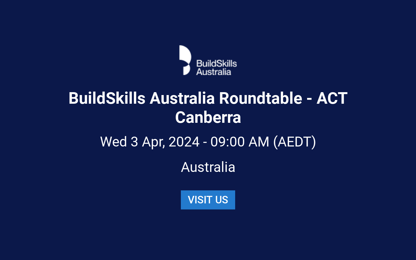 BuildSkills Australia Roundtable - ACT Canberra